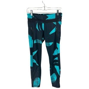 Lululemon Inspire Tight II Full-On Luxtreme Mesh Back Spin Stroke Peacock Size 6